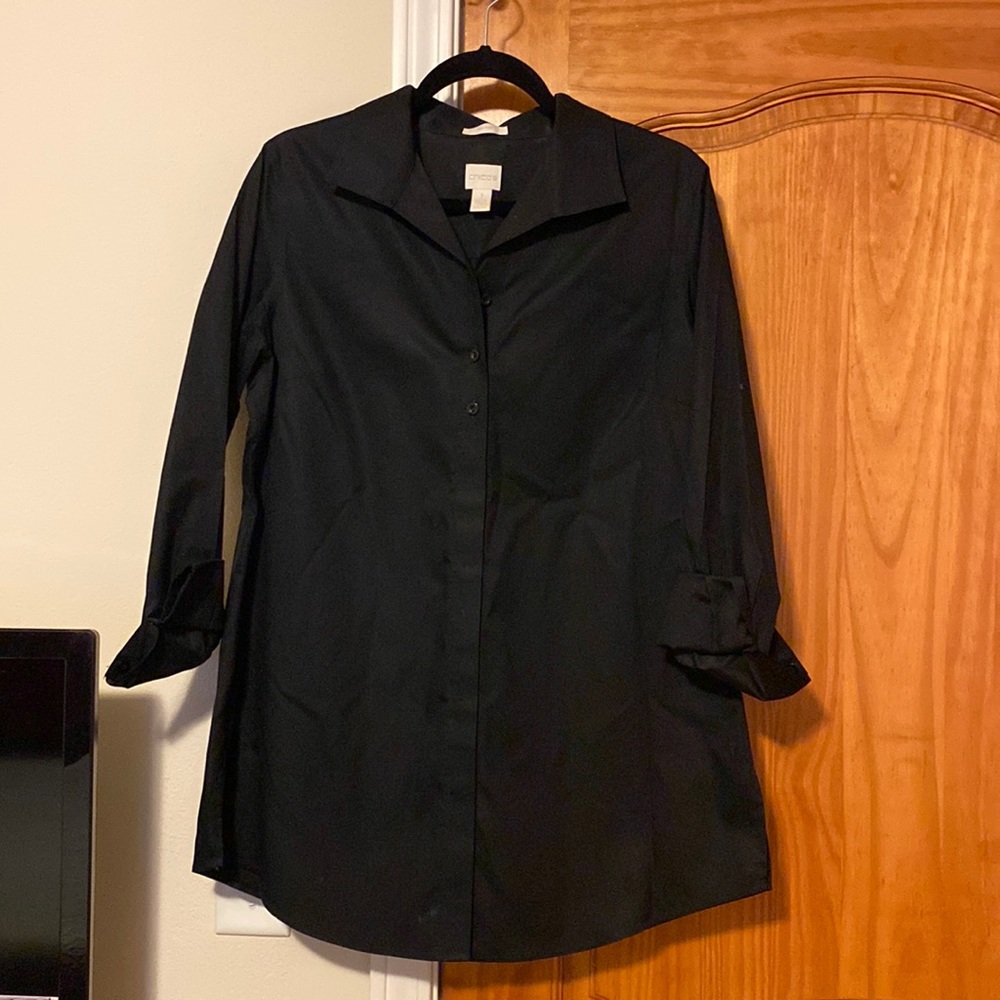 Chicos black cotton button down size medium (Chicos size 1)